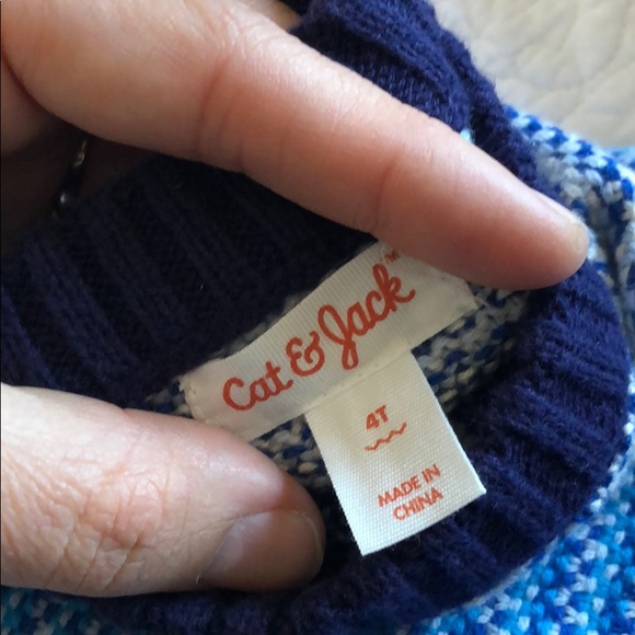 EUC Cat and Jack 4T/5T Striped Toddler Sweater - Picture 4 of 4